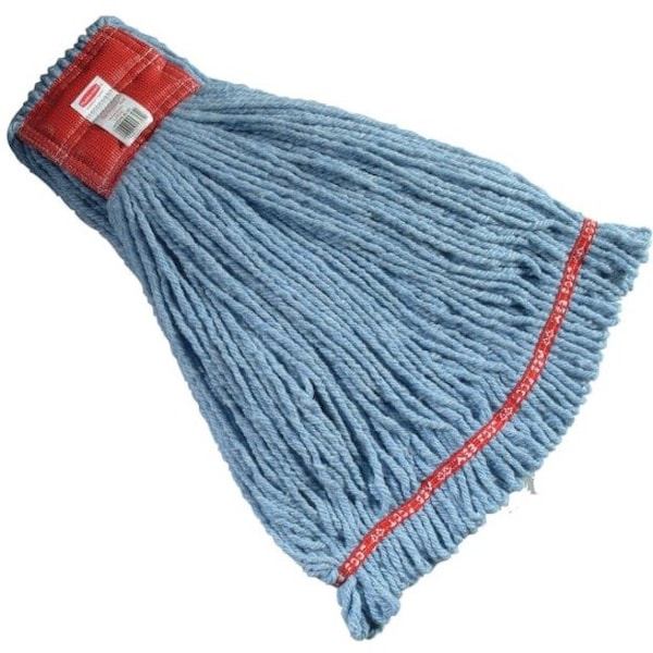 Rubbermaid Commercial 5 in Looped-End Wet Mop, Blue, Cotton/Synthetic, PK6, FGA25306BL00 FGA25306BL00 - main