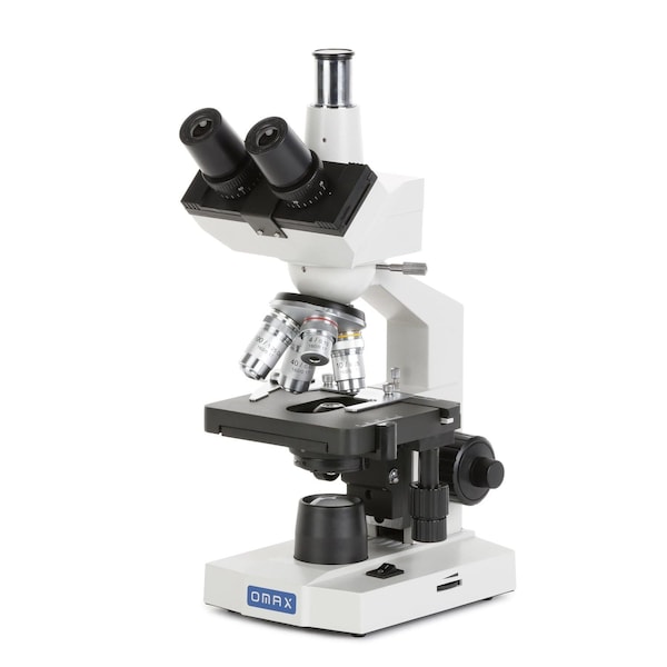 Amscope OMAX Trinocular Compound Microscope 40X-2500X LED Lab w/Double Layer Mechanical Stage M83EZ - main