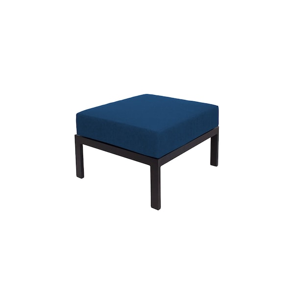 Bfm Seating Belmar Outdoor Ottoman with Sunbrella Cushion, Sand Black Frame PH6106BL-14066 - main