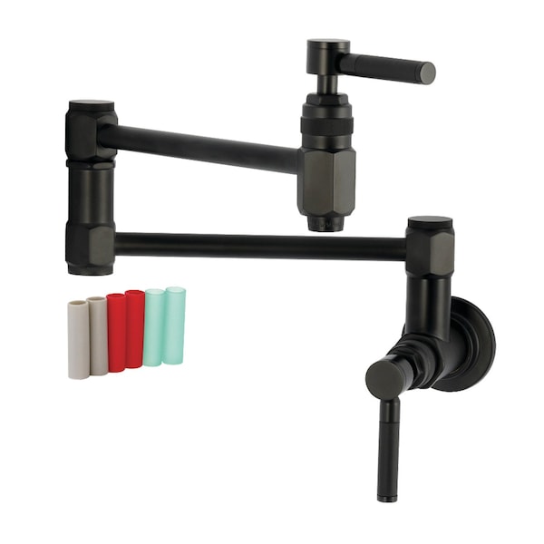 Kingston Brass Wall Mount Pot Filler Faucet, Matte Black KS5100DKL - main
