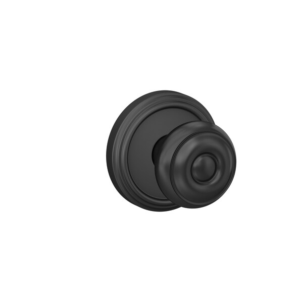 Schlage Residential Schlage Custom Georgian Knob with Indy Rose Non Turning Double Dummy Pair Matte Black Finish FC172GEO622IND - main