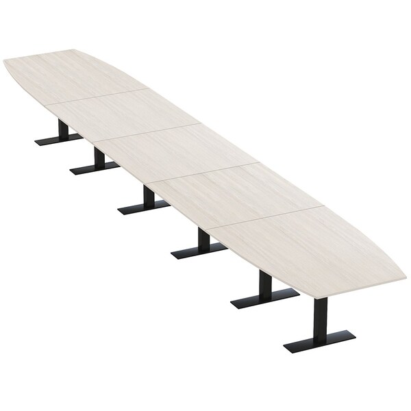 Skutchi Designs 22ft Conference Table With Power Unit | 22 Person Modular Boat Meeting Table | Harmony Series HAR-BOT-48X264-T.BK-K458-NA - main