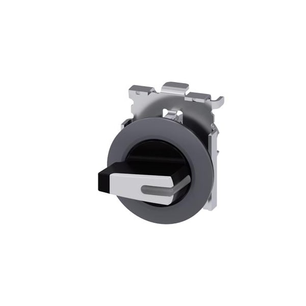 Siemens Selector switch, illuminable, 30 mm, round, metal, matte, white, knob 3SU1062-2FF60-0AA0 - main