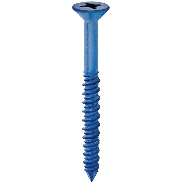 Cobra Anchors Screw, 1/4 in Thread, 4 in L, Flat Head, Phillips, Robertson Drive, Steel, Fluorocarbon-Coated, 25 PK 636J - main