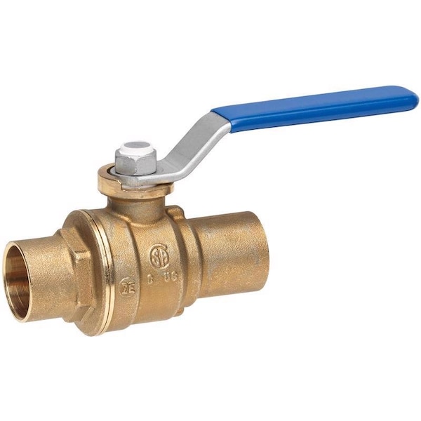 Homewerks 1/2 in. Brass Sweat Ball Valve Full Port Quarter-Turn Lever For Water/Oil/Gas 116-4-12 - main