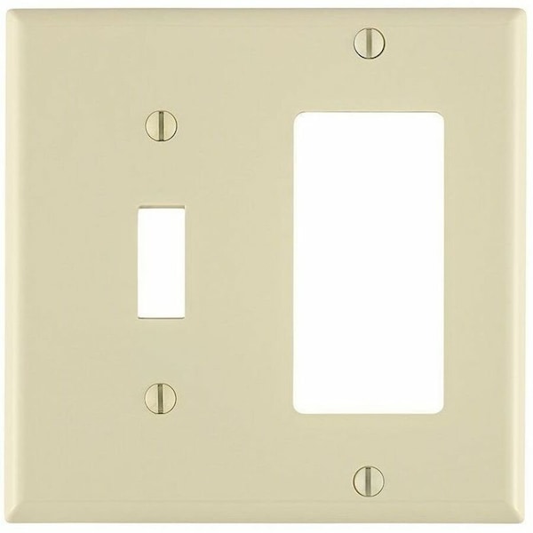 Leviton Combination Wallplate, Standard Size, Gang 2, Light Almond 80707-T - main
