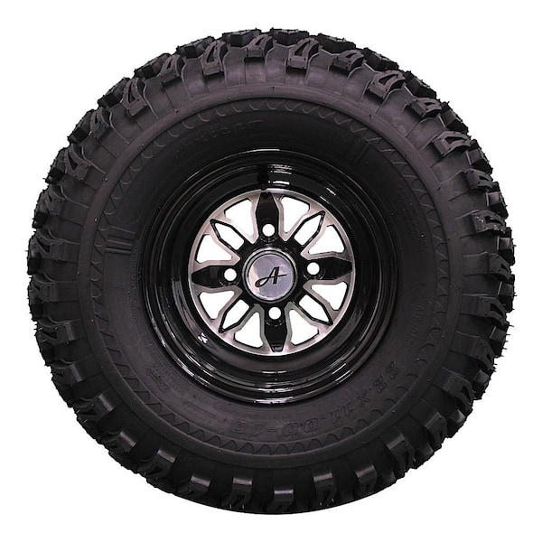 Antego 22x11.00-10 with 10x7 Fusion Glossy Black Wheels for Golf Cart Single A1070139009130422110010 - main