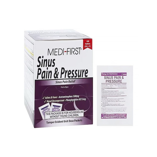 Medi-First Sinus Pressure Oral Tablets 500/5mg, 100PK 8380002 - main