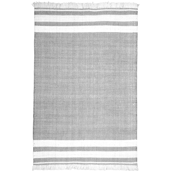 Homeroots 9' X 12' Gray Striped Handmade Indoor Outdoor Area Rug 533583 - main
