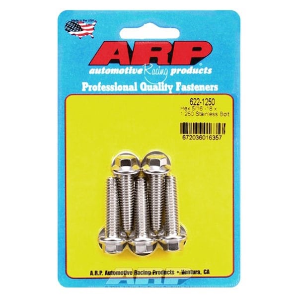 Whole-In-One 622-1250 0.31-18 x 1.25 in. Stainless Steel 6 Point Bolt Kit - Set of 5 WH3622020 - main