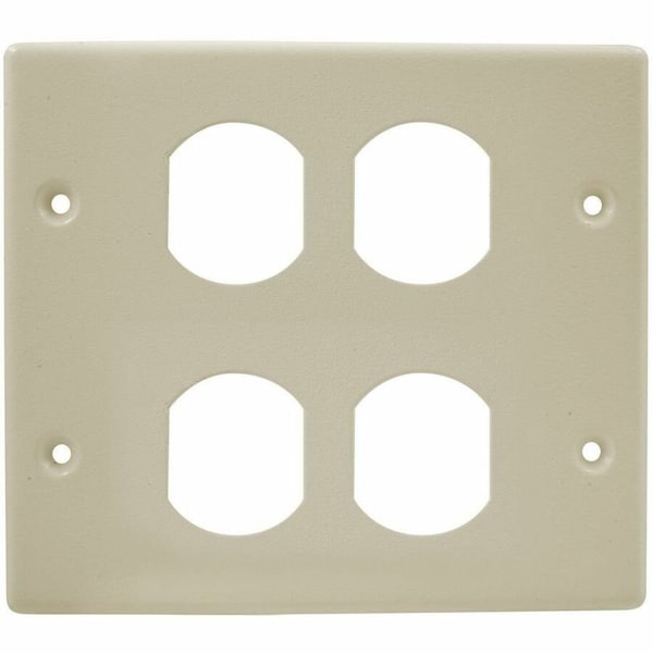 Hubbell Wiring Device-Kellems Duplex Plate, Ivory, Steel, Plates HBL4747BBIV - main