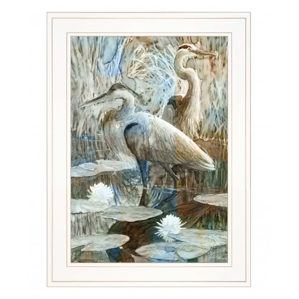Homeroots Marsh Herons II 1 White Framed Print Wall Art 407873 - main