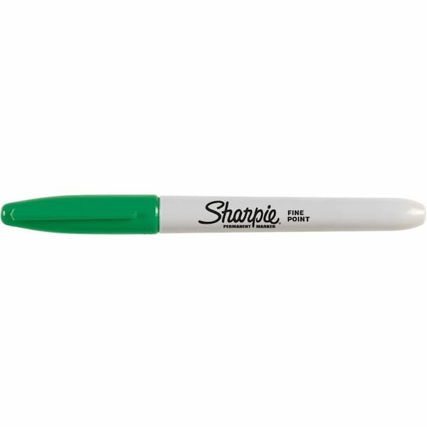 Sharpie Permanent Marker, Green, Fine Tip, Capped, 12 PK 30004 - main