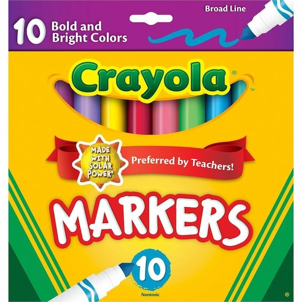 Crayola Broad Line Markers, Bold & Bright, 10PK 587725 - main