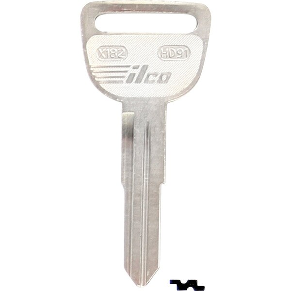 Ilco Honda Nickel Plated Automotive Key HD91 / X182, 10PK IAF01197113 - main
