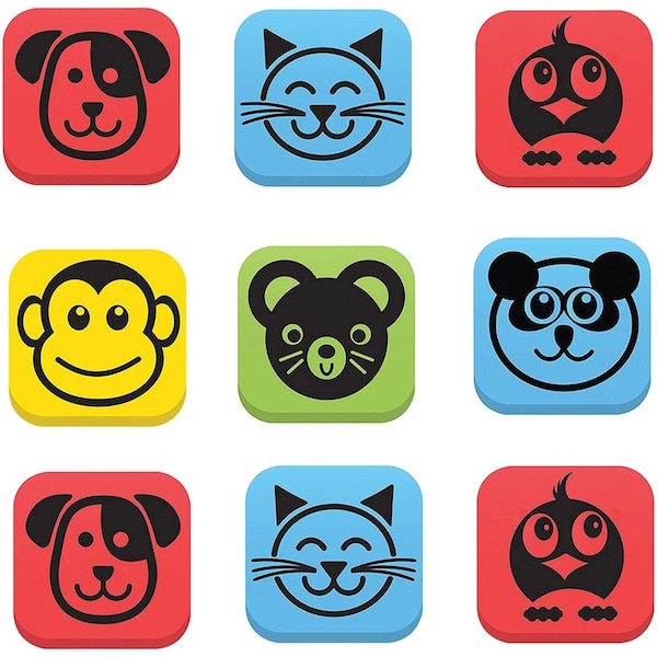 Flipside Magnetic Whiteboard Student Erasers, Animals, 12 Per Set, 3PK 35020 - main