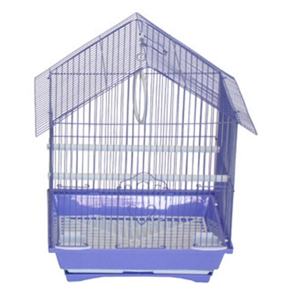 Fancy Feline 11 x 9 x 16 in. House Top Style Small Parakeet Cage, Purple FA2690783 - main