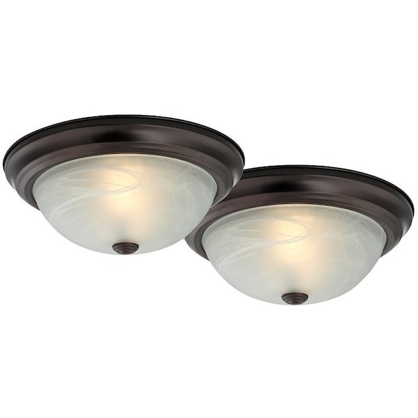 Boston Harbor Flush Mount Ceiling Fixture, 120 V, 60 W, A19 or CFL Lamp, Bronze Fixture F51WH02-1006-ORB - main