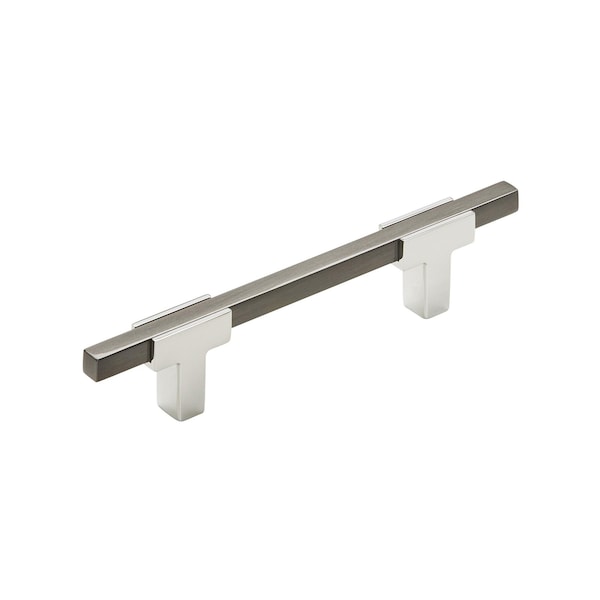 Amerock Urbanite 3-3/4 in 96 mm Center-to-Center Polished Chrome/Black Chrome Cabinet Pull BP7789626BCR - main