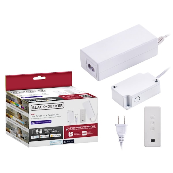 Black & Decker Professional PUSH WIRE Matter Certified Smart Under Cabinet Lighting 2-in-1 Power Kit LEDUC-48PLUG-2IN1 - main