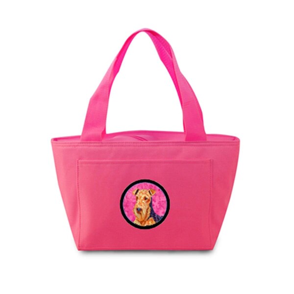 Carolines Treasures Pink Airedale Zippered Insulated School Washable And Stylish Lunch Bag Cooler LH9381PK-8808 - main