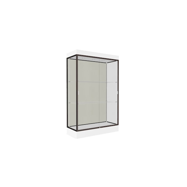 Ghent Lighted Floor Display Case 48x76x20, 6" Base, Bronze 92LFWH-BZ-WHT - main