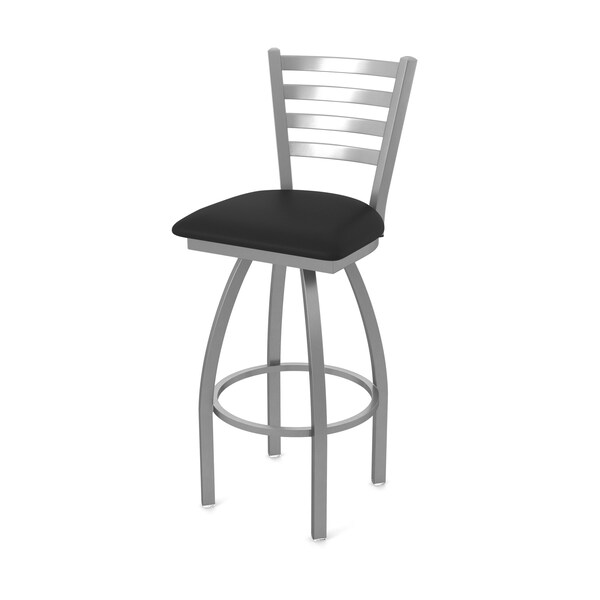 Holland Bar Stool Co 410 Jackie Stainless Steel 36in Swivel Bar Stool with Black Vinyl Seat 41036SSBlkVinyl - main