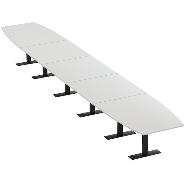 Skutchi Designs 22ft Conference Table With Power Unit | 22 Person Modular Boat Meeting Table | Harmony Series HAR-BOT-48X264-T.BK-U779-NA - main