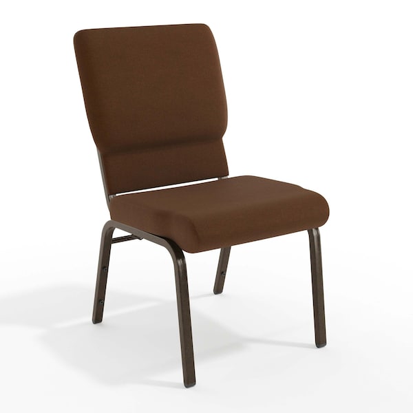 Flash Furniture Hercules Church Chair, Brown Back, 19-1/4 in W 25" L 33-1/4" H, Fabric Seat FD-CH02185-GV-10355-GG - main