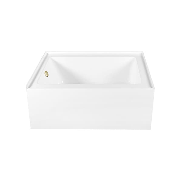 Kingston Brass 60-Inch Acrylic Rectangular 3-Wall Alcove Tub Combo with Waste and Overflow Drain, Left Hand Drain CVTAP603222L7 - main