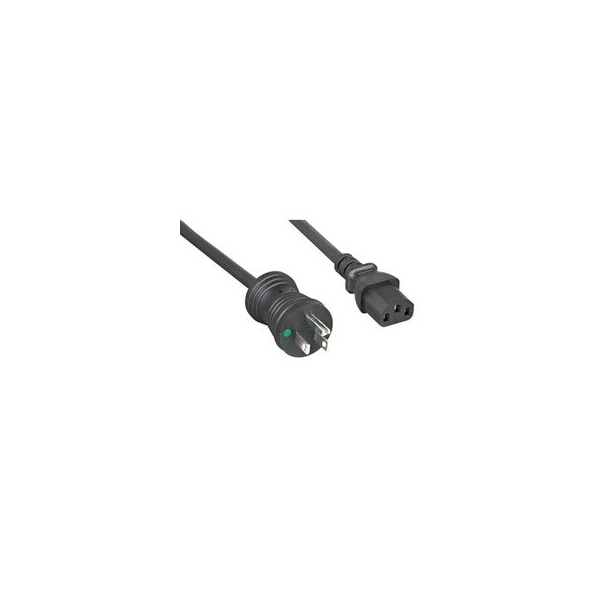 Cable Wholesale Hospital Grade, Green Dot, Power Cord, Nema 5-15 to C13, 16 AWG, SJT, 13 Amp / 125 Volt, 10W2-51315BK - main