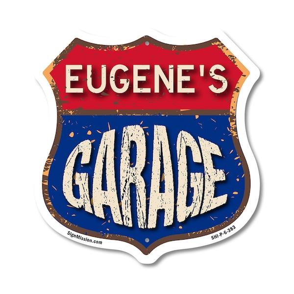 Signmission Eugene's Garage, 6 Inch X 6 Inch, Plastic Sign SHI-P-6-383-EUGENE - main