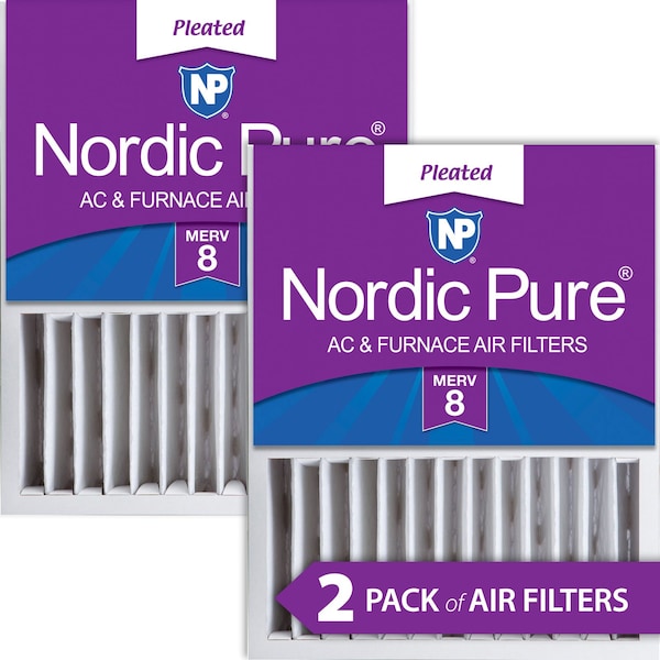 Nordic Pure 16x20x5 Pleated Air Filter, High Capacity, Electrostatically Charged Synthetic Media, MERV 8, 2 PK 16x20x5HM8-2 - main