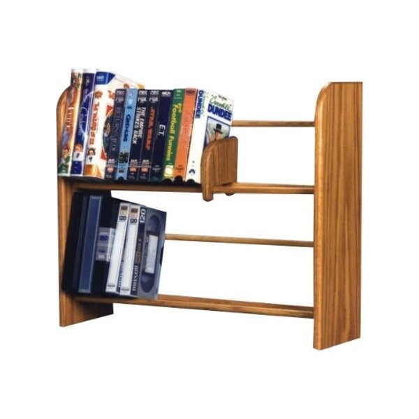 Wood Shed 205 Solid Oak 2 Row Dowel DVD-VHS Rack 205 - main