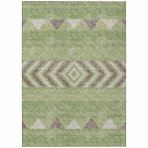 Homeroots 8' X 10' Green Taupe And Ivory Southwestern Washable Indoor Outdoor Area Rug 613900 - main