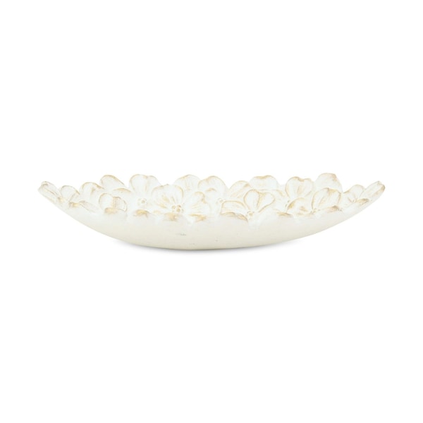 Homeroots 10in White Cast Iron Handmade Trinket Tray 634794 - main