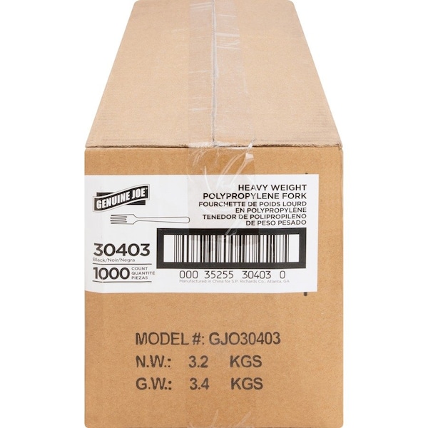 Genuine Joe Heavyweight Fork - Black, 1000PK GJO30403 - main
