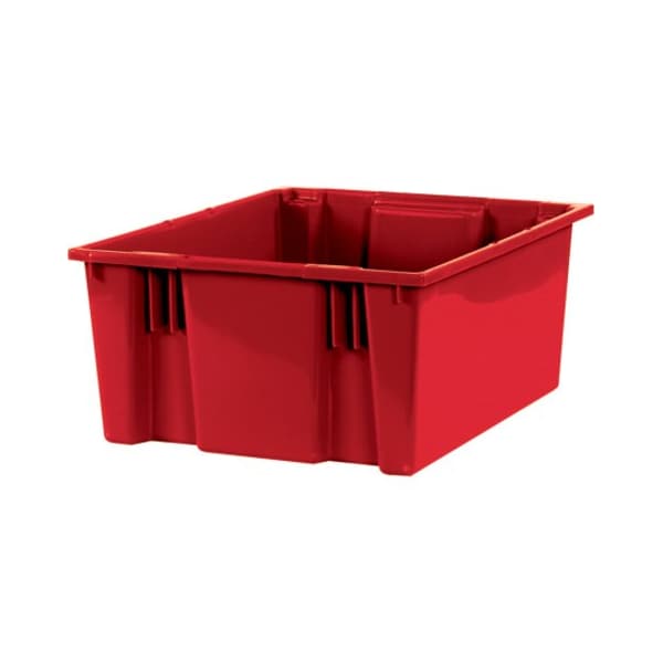 Partners Brand Stack & Nest Storage Bin, Plastic, Red, 3 PK BINS120 - main