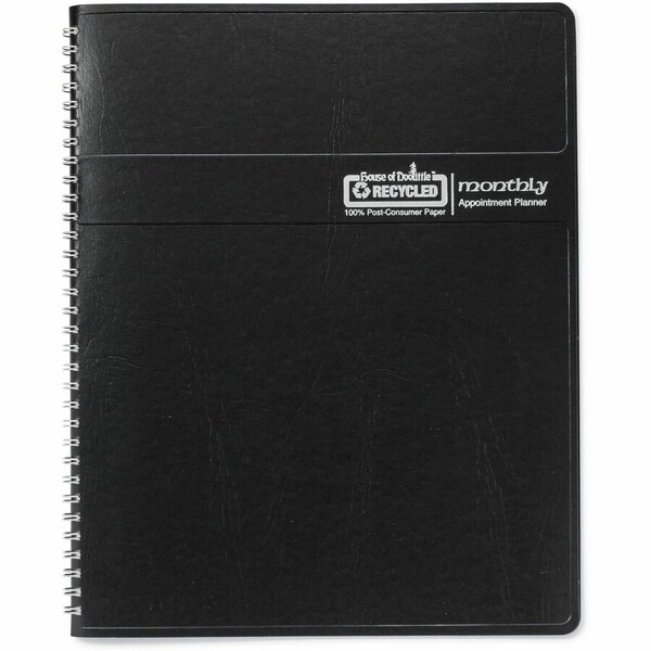 House Of Doolittle Recycled Ruled Monthly Planner, 8.75 x 6.78, Black Cover, 14-Month: Dec 2024 to Jan 2026 HOD262602 - main