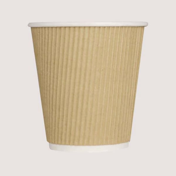 Karat Ripple Hot Cups, 10 oz, Paper, Kraft/White, 500PK C-KRC510 - main