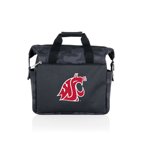 Picnic Time Family Of Brands NCAA Washington State Cougars On The Go Lunch Bag Cooler - Soft Cooler Lunch Box, Black Camo 510-00-182-634-0 - main