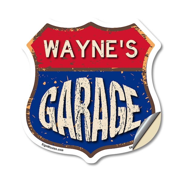 Signmission Wayne's Garage, 12 Inch X 12 Inch, Vinyl Decal SHI-D-12-383-WAYNE - main