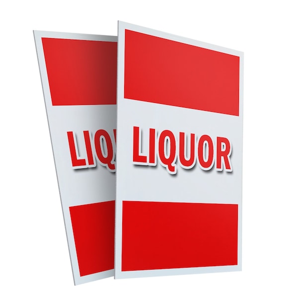 Signmission Liquor, Plastic Signs Only 24 Inch x 36 Inch, Corrugated Plastic, 2PK CSB-2436-2PACK-Liquor - main