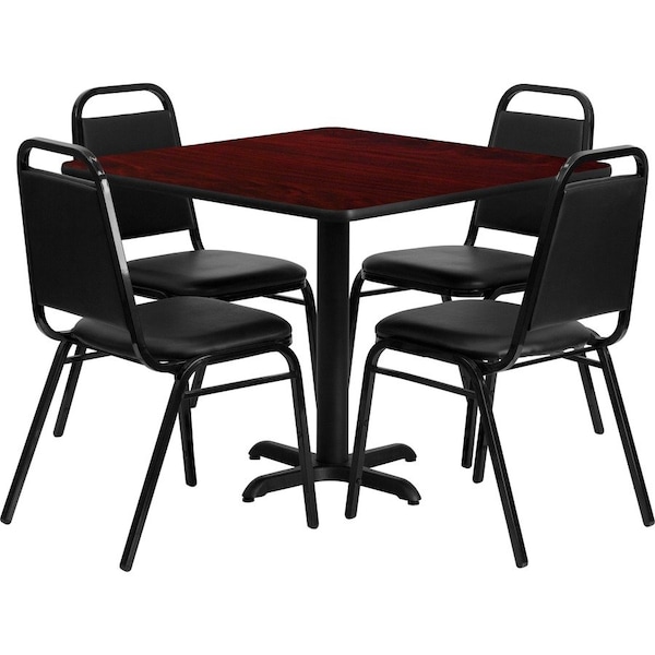 Flash Furniture Square Laminate Table, Laminate Top, Wood Grain HDBF1010-GG - main