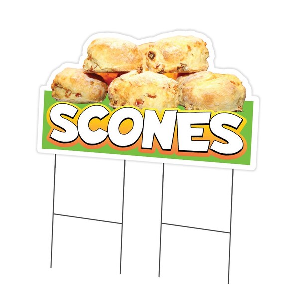 Signmission Scones 2 Die Cut Yard Sign & Stake outdoor plastic coroplast window, C-DC-2436-Scones 219 C-DC-2436-Scones 219 - main