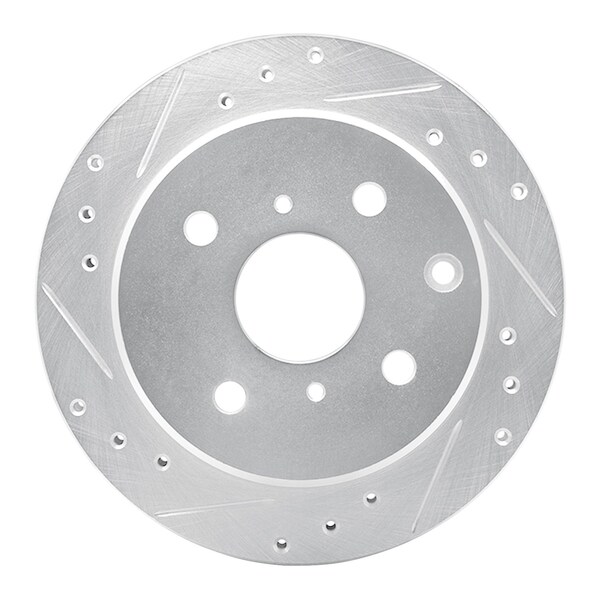 Dynamic Friction Co DFC Brake Rotor - Drilled and Slotted - Silver 631-76025L - main