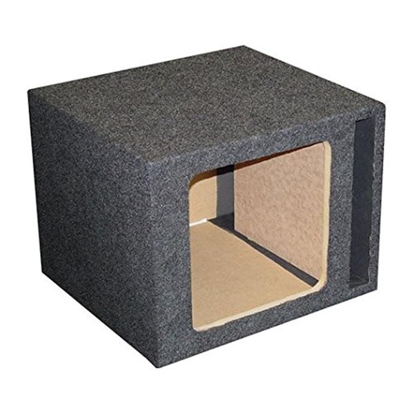 Hi-Tec 12 in. Single Square Vented Subwoofer Enclosure Box, Charcoal HI2572938 - main