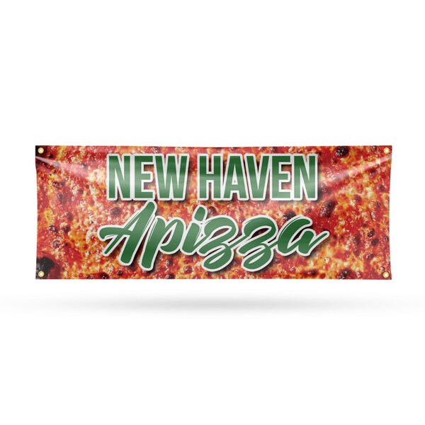 Signmission New Haven Apizza, 18 Inch x 48 Inch, Vinyl Banner B-30752 - main