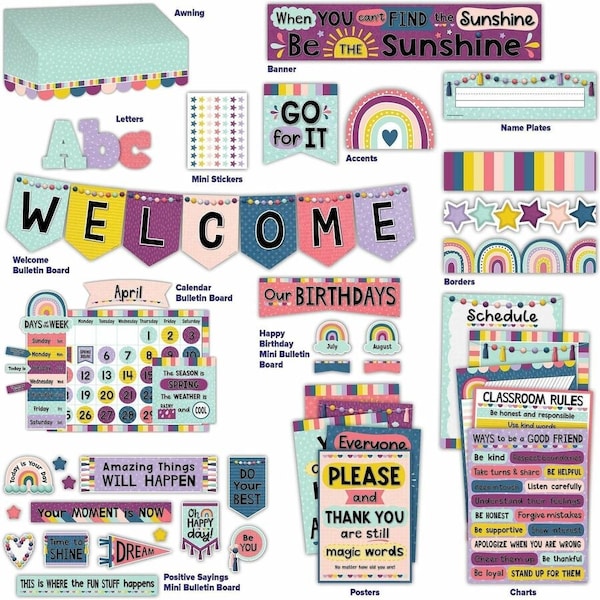 Teacher Created Resources Oh Happy Day Decor Set, Multi, 1 Set 2088668 - main