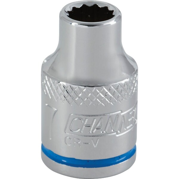 Channellock 3/8'' Drive 7 mm 12-Point Shallow Metric Socket 346985 - main